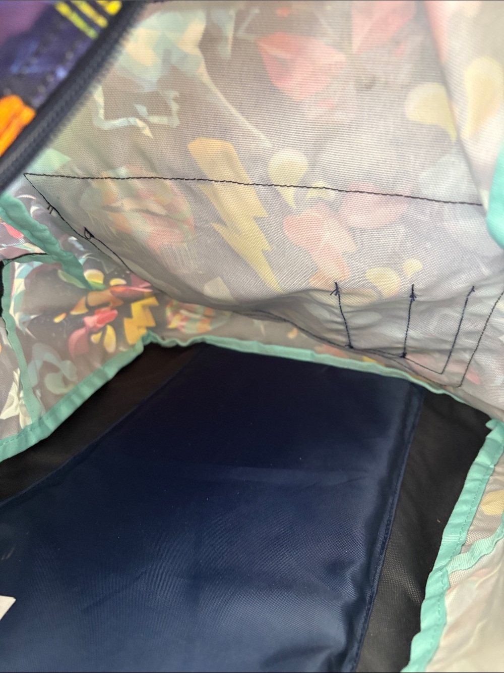 JanSport Navy Multicolor Unicorn & Lightning Print Backpack - Picture 7 of 9